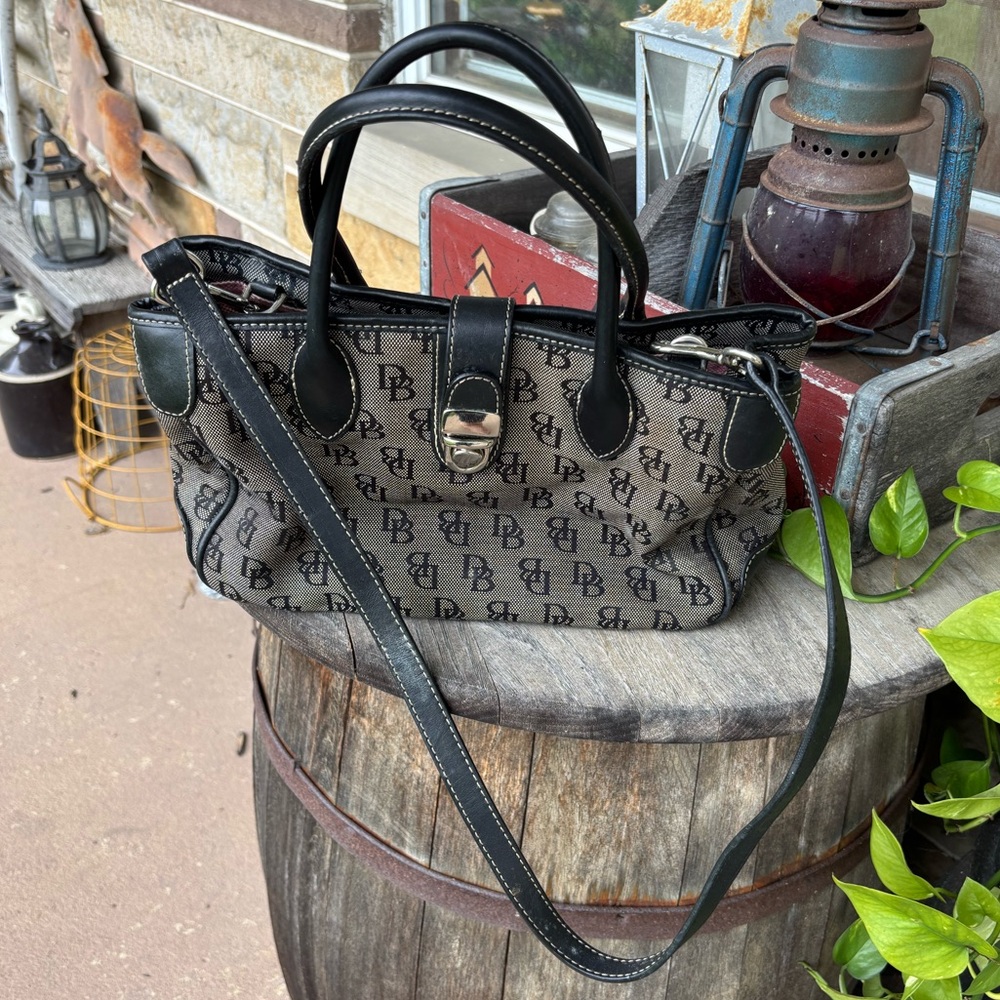 Dooney & Bourke Signature Canvas And Leather Handbag